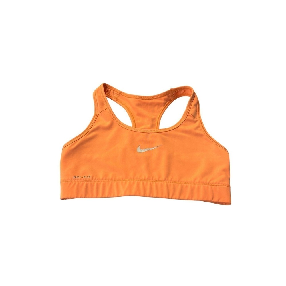 UT neon Orange Nike Dri-FIT Women Racerback Sports Bra Medium Impact Swoosh-M
